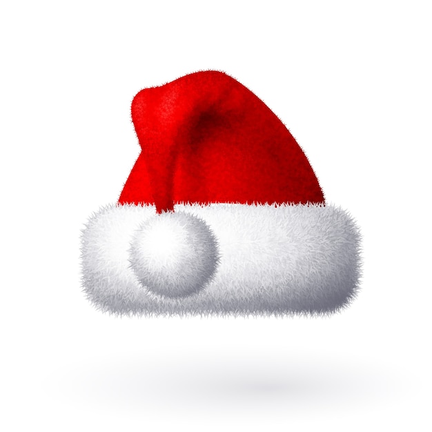 Bonnet De Noel Réaliste Isolé Sur Fond Blanc