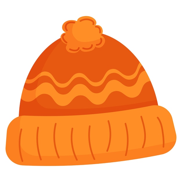 Vecteur bonnet tricoté orange illustration vectorielle