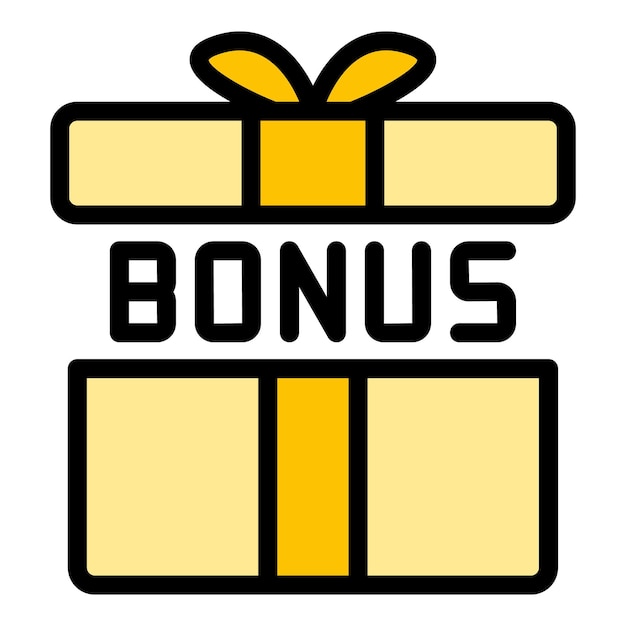 Bonus boîte icône contour vecteur programme client remise vip couleur plat