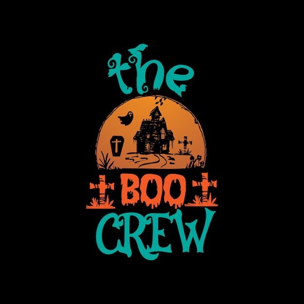 Le Boo Crew Design De T-shirt Halloween Tendance Prêt à être Imprimé
