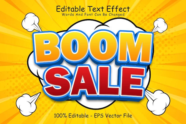 Boom Sale Effet De Texte Modifiable Style Comique En Relief à 3 Dimensions