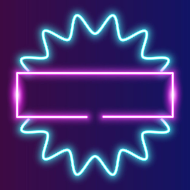 Bordure de cadre cyber néon futuriste fond rougeoyant néon bleu et rose