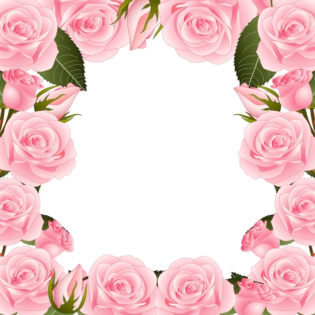 Bordure de cadre fleur rose rose