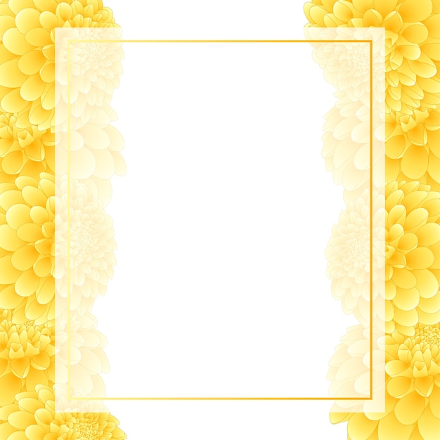 Bordure de carte de bannière Dahlia jaune