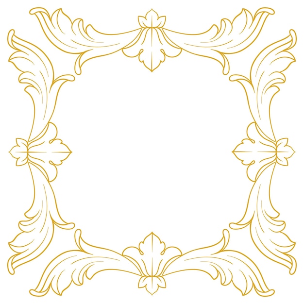 Bordure Dorée Et Cadre De Style Baroque. éléments D'ornement