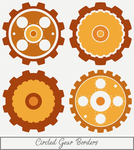 Vecteur bordure d'engrenage cerclée