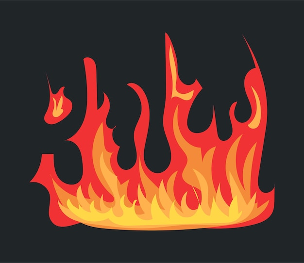 Bordure De Feu Brûlant Pour Un Feu De Forêt Et Un Effet De Flamme Vive Illustration Vectorielle Dans La Conception De Dessin Animé Comique