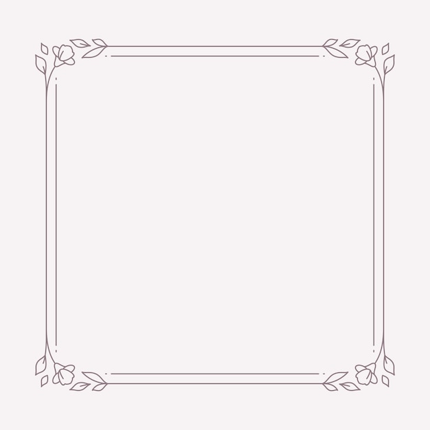 Bordure fleurie fleur plante botanique feuillage naturel illustration vectorielle ligne vintage