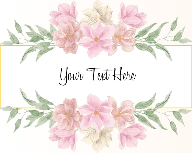 Bordure de fleurs aquarelle magnolia