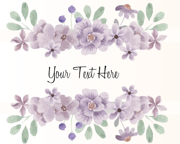 Bordure De Fleurs Aquarelle Violette