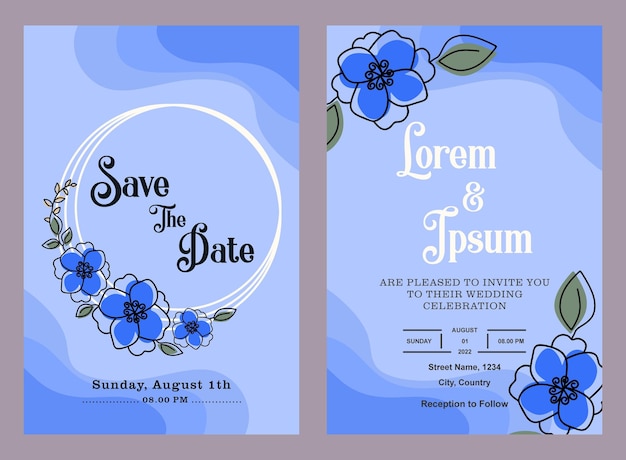 Bordure De Fleurs D'invitation De Mariage