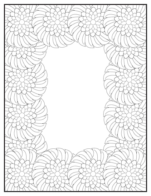 Vecteur bordure florale, cadre de conception de bordure, conception de bordure de fleurs. conception de bordure facile, conception de bordure de page.