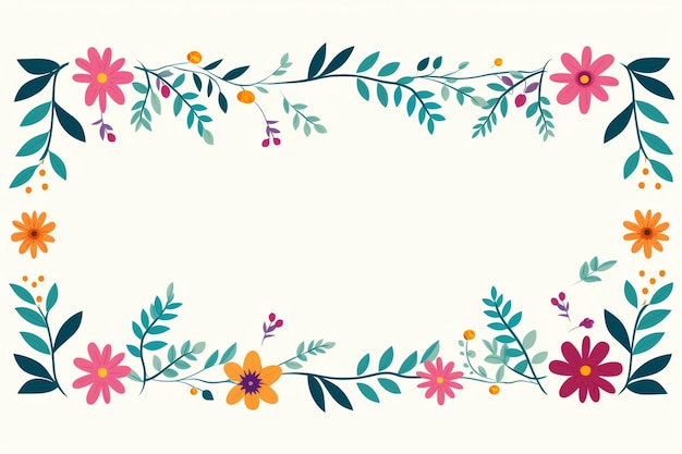 Une bordure florale avec des fleurs brillantes