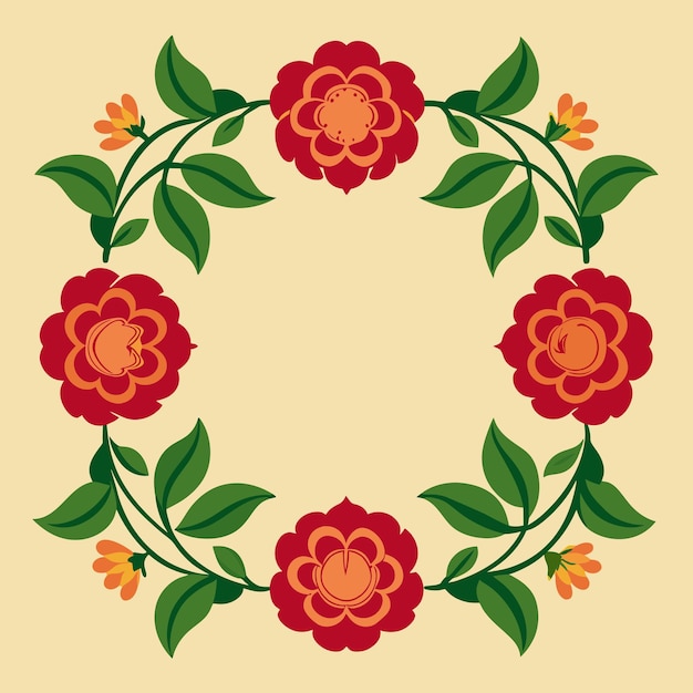 Bordure à Motif Floral Avec Illustration Vectorielle De Détail Minimaliste