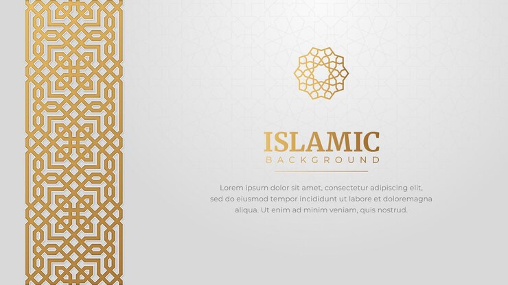 Bordure Ornement Or Arabe Islamique Motif Arabesque Fond Luxe