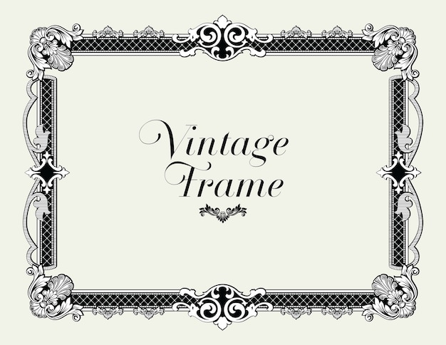 Bordure d'ornement vintage avec cadre floral