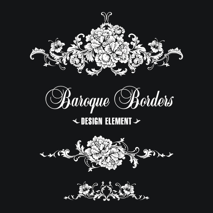 Vecteur bordure ornementale, cadre. motif baroque