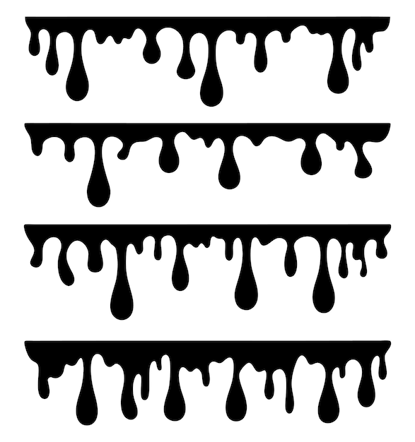 Bordure de peinture à gouttes noires