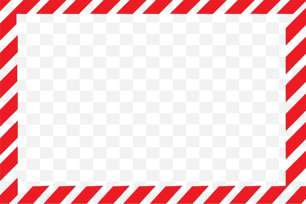 Bordure rayée de canne à bonbons rouge et blanche avec un fond transparent un vecteur de fête festive