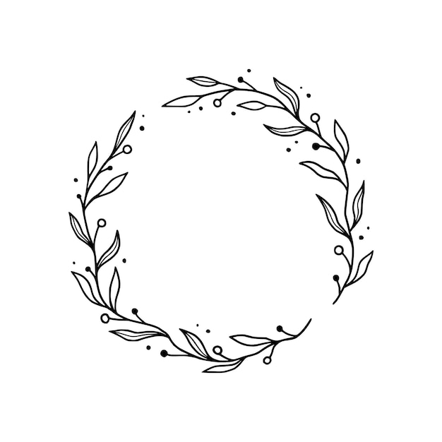 Bordure Ronde De Couronne élégante De Cadre De Cercle Floral