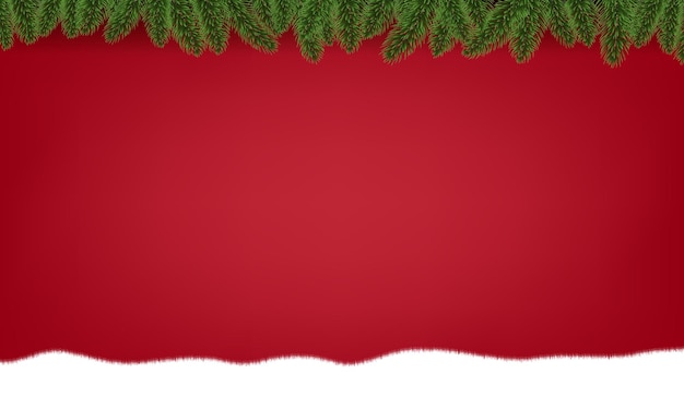 Bordure De Sapin De Noël Avec Illustration De Neige