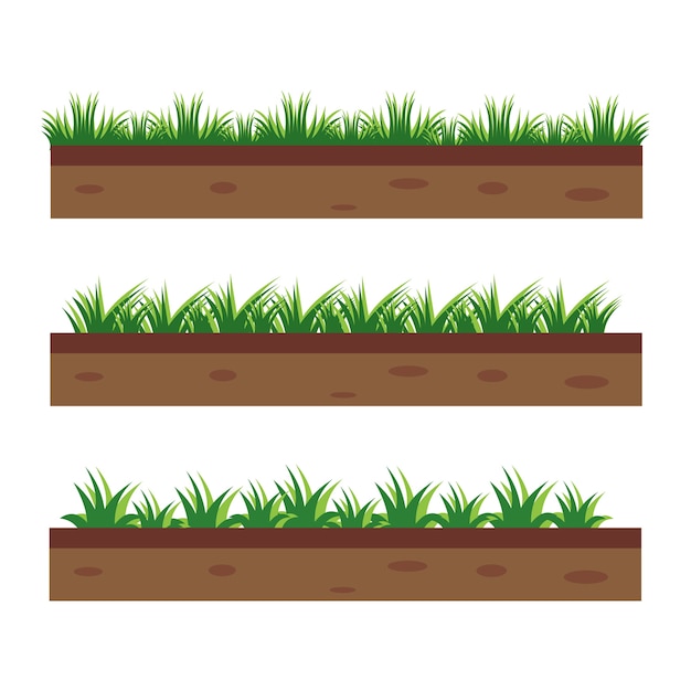 Vecteur bordure de terre et d'herbe