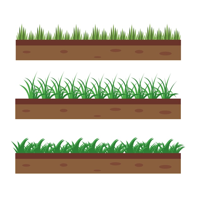 Vecteur bordure de terre et d'herbe