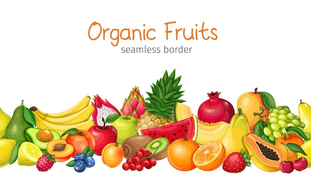 Bordure transparente de baies et de fruits