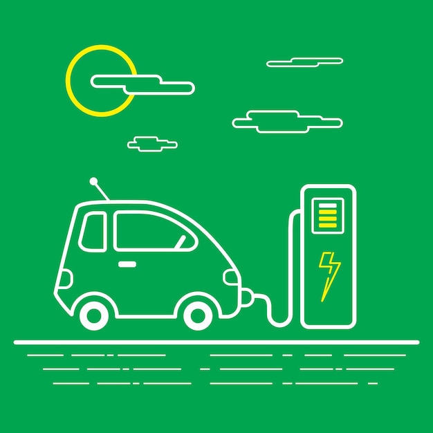 Vecteur borne de recharge pour voiture électrique