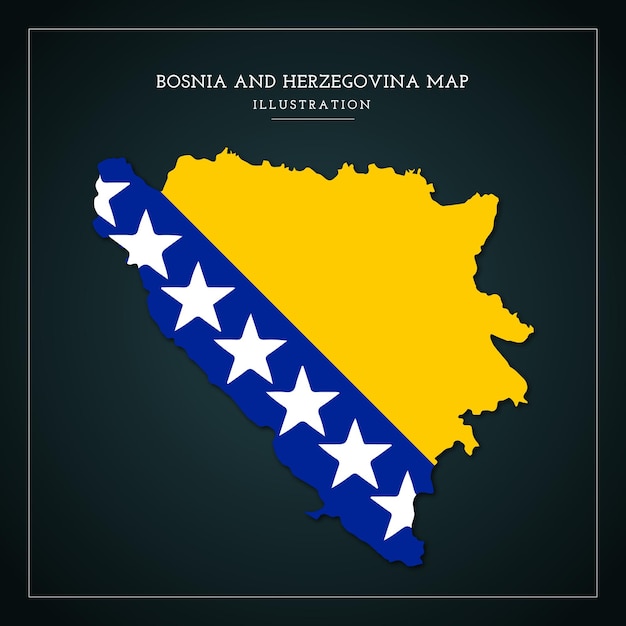 Vecteur bosnie-herzégovine carte drapeau illustration vectorielle