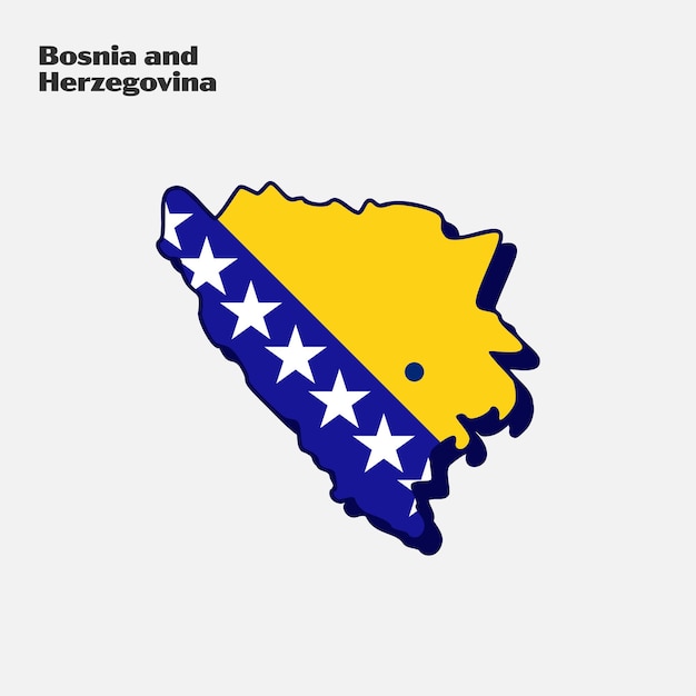 Bosnie-herzégovine Pays Nation Drapeau Carte Infographie