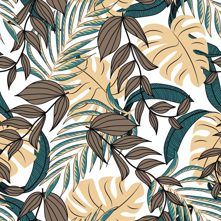 Botanique modèle sans couture dans un style à la mode. Conception tropicale.