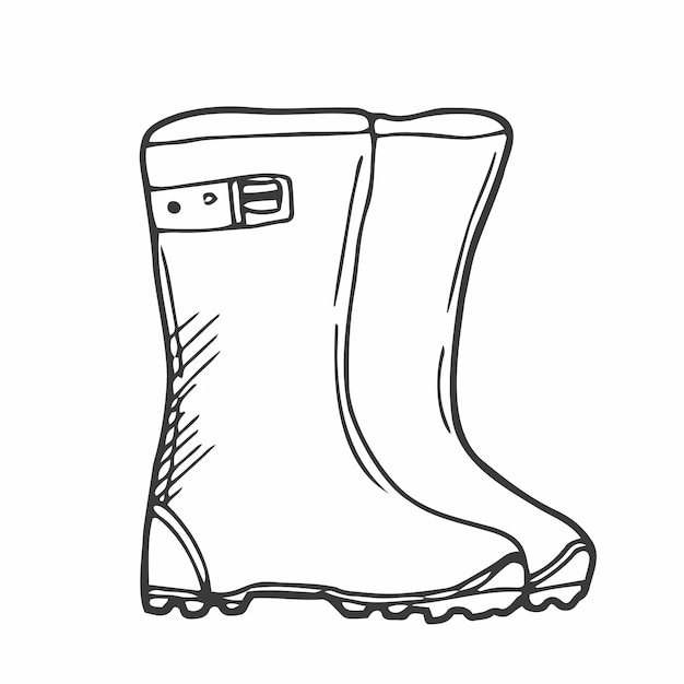 Bottes En Caoutchouc Isolées Sur Fond Blanc Chaussures D'automne Pour Marcher Dans Les Flaques D'eau Résistantes à L'eau