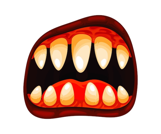 La bouche du monstre avec des crocs