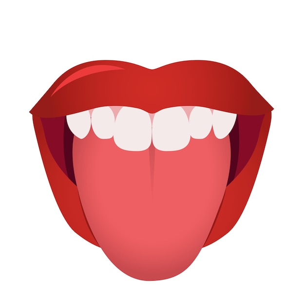 Vecteur bouche avec langue