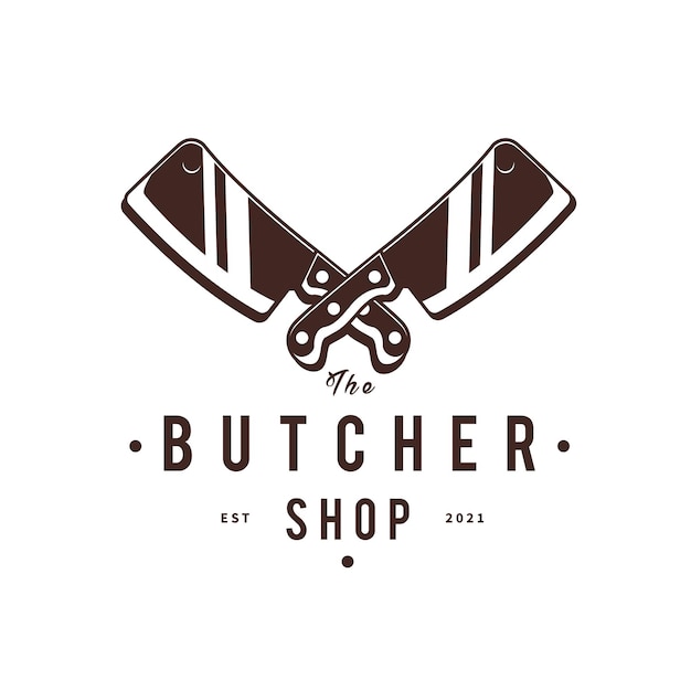 Boucherie logo icône modèle vecteur