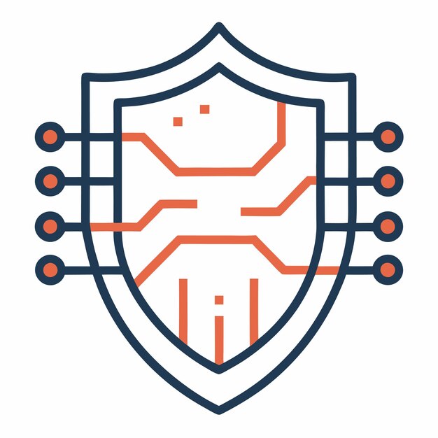 Bouclier de cybersécurité avec code binaire et conception de circuit