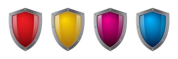 Bouclier en forme de ruban et d'argent Gradient Bouclier de sécurité et de garantie symbole sûr et élégant