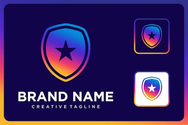 Bouclier Géométrique Abstrait Star Gradient Logo Coloré