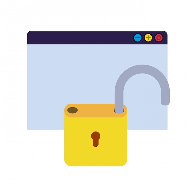 bouclier avec icône isolé de sécurité cadenas
