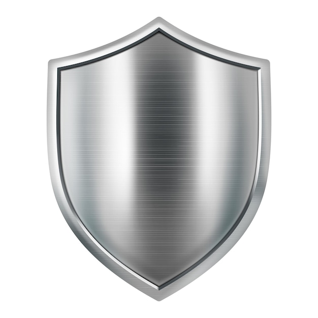 Vecteur bouclier métallique armure médiévale icône protection et sécurité