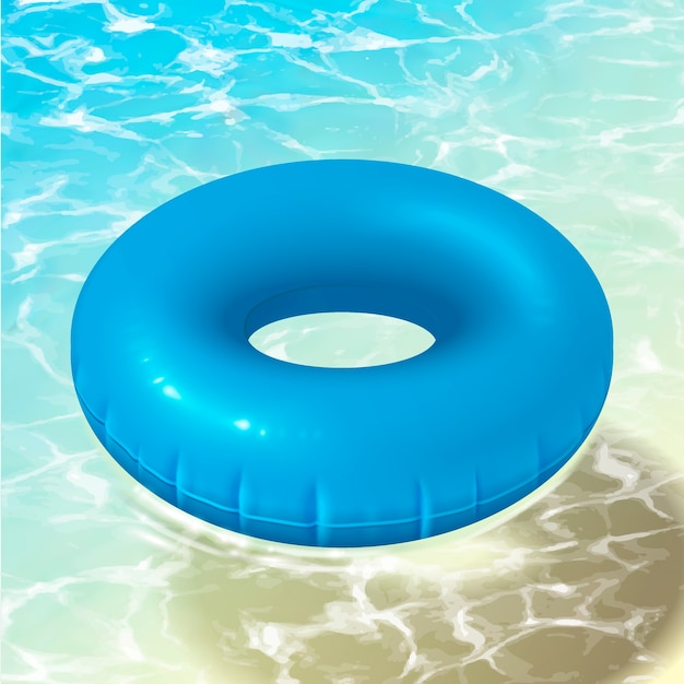 Bouée de sauvetage bleue flottant sur l'eau claire