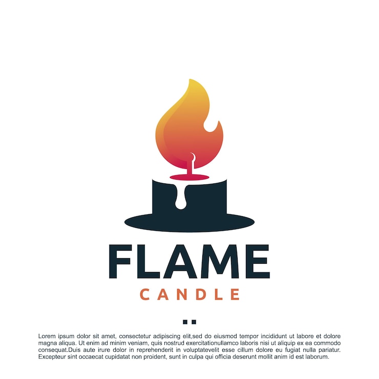 Vecteur bougie de flamme, modèle de conception de logo spirituel