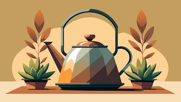 Vecteur une bouilloire de thé vintage a été transformée en un charmant jardin succulent le bec et la poignée