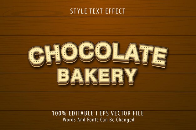 Boulangerie Au Chocolat, Effet De Texte Modifiable En 3d