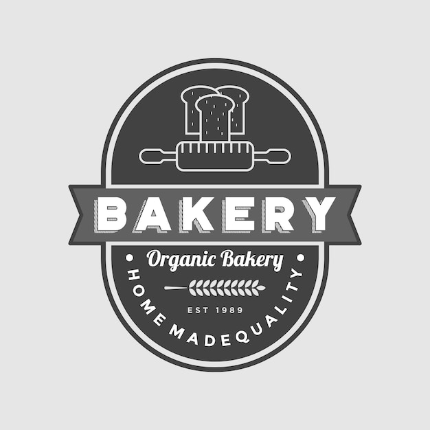 Boulangerie Badge Vector Logo Icône Illustration