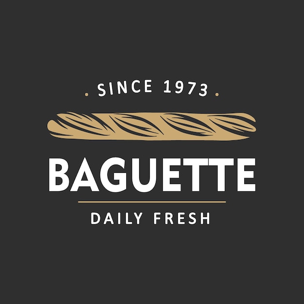 Boulangerie De Style Vintage Simple étiquette Insigne Emblème Logo Modèle Baguette