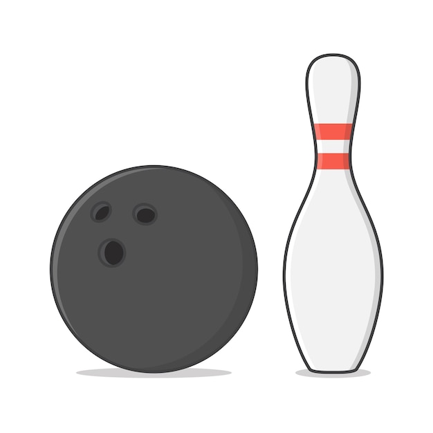 Boule De Bowling Et Quille De Bowling. Jeu De Bowling Plat