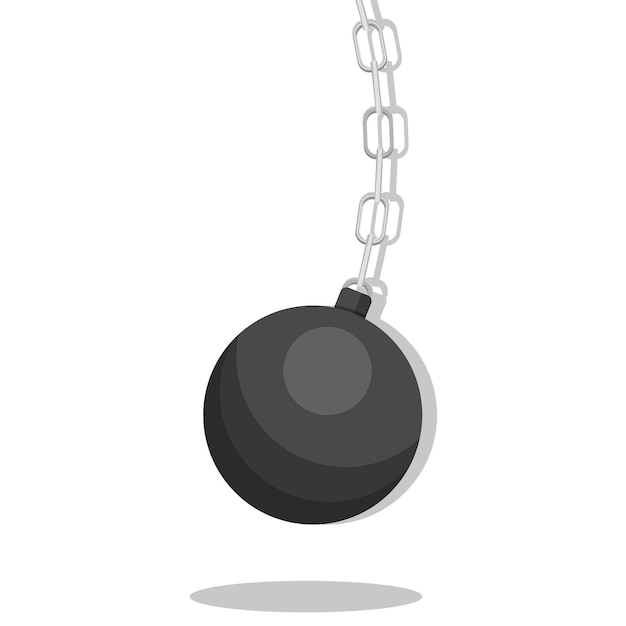 Boule de démolition sur illustration vectorielle fond blanc