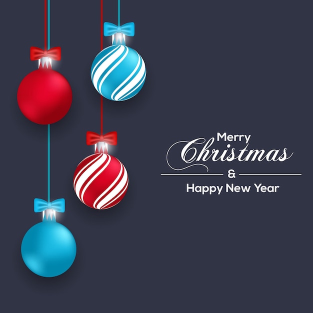 Boule de Noël dans le style de couleur bleu rouge